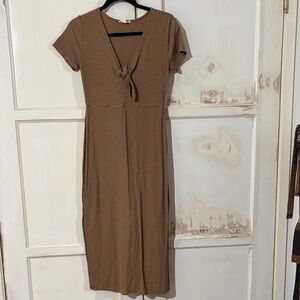 Rolla Coster Brown Striped Midi Dress